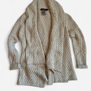 Irelandseye Glenross Waterfall Cardigan Natural Merino Wool Ireland Women’s Sz S